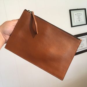 Madewell Large Zipper Pouch Wallet English Saddle